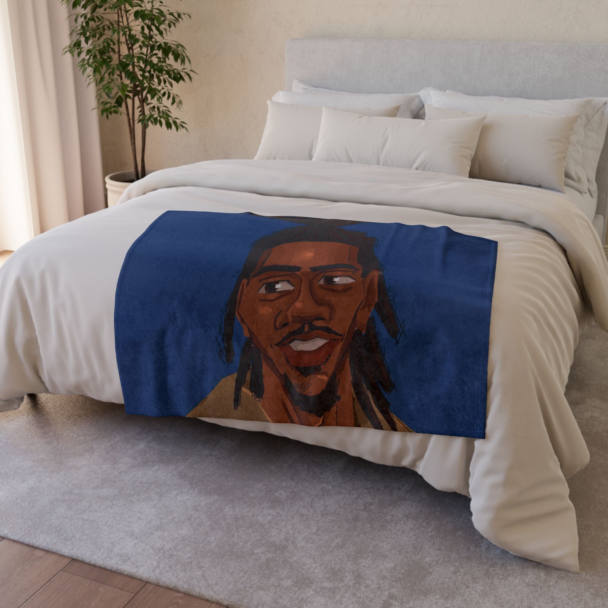 ‘Blue/Travis’ Soft Polyester Blanket