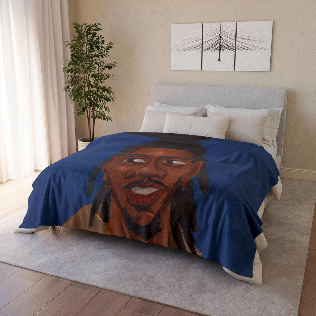 ‘Blue/Travis’ Soft Polyester Blanket