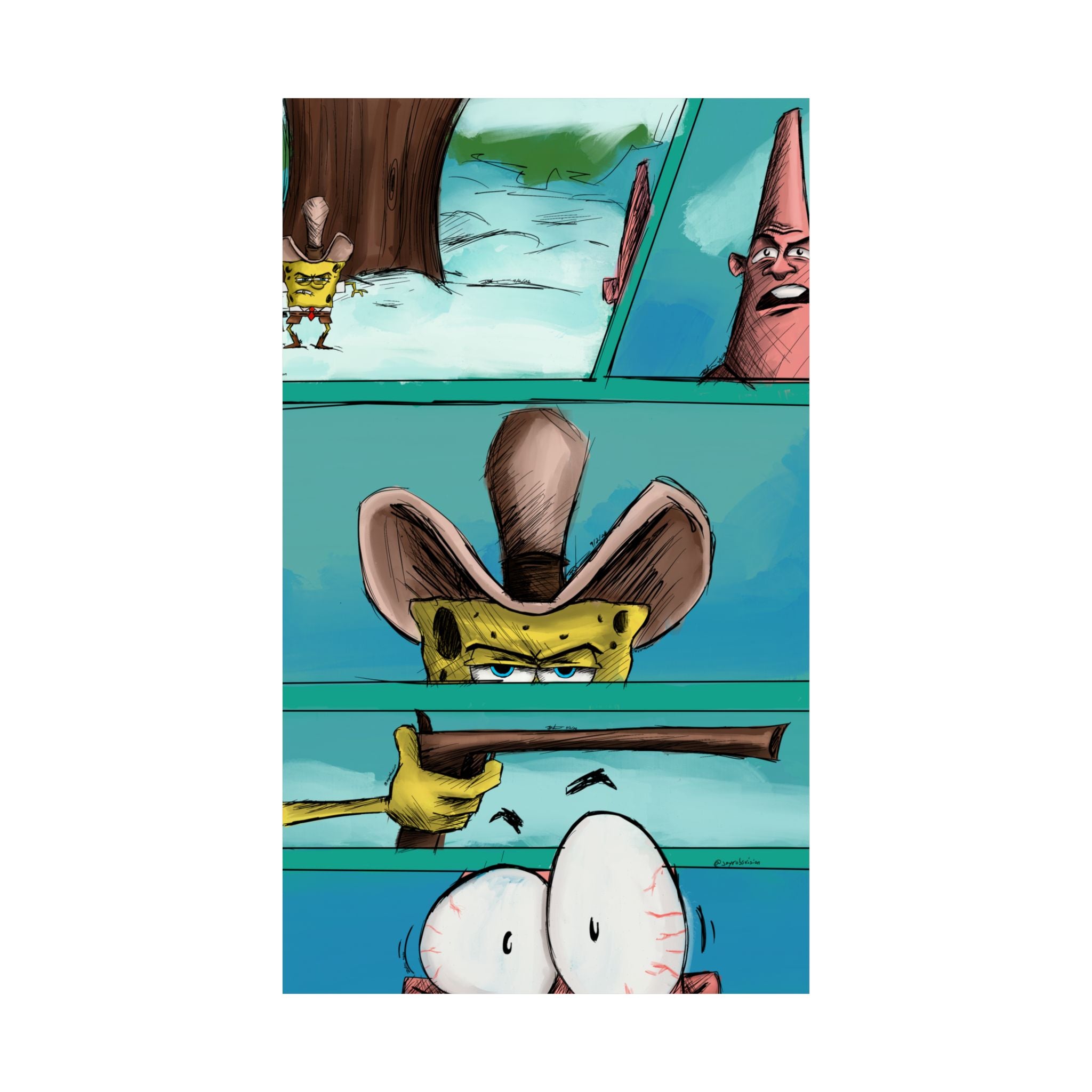 “I’m Dirty Dan” (Spongebob) Matte Vertical Art Posters