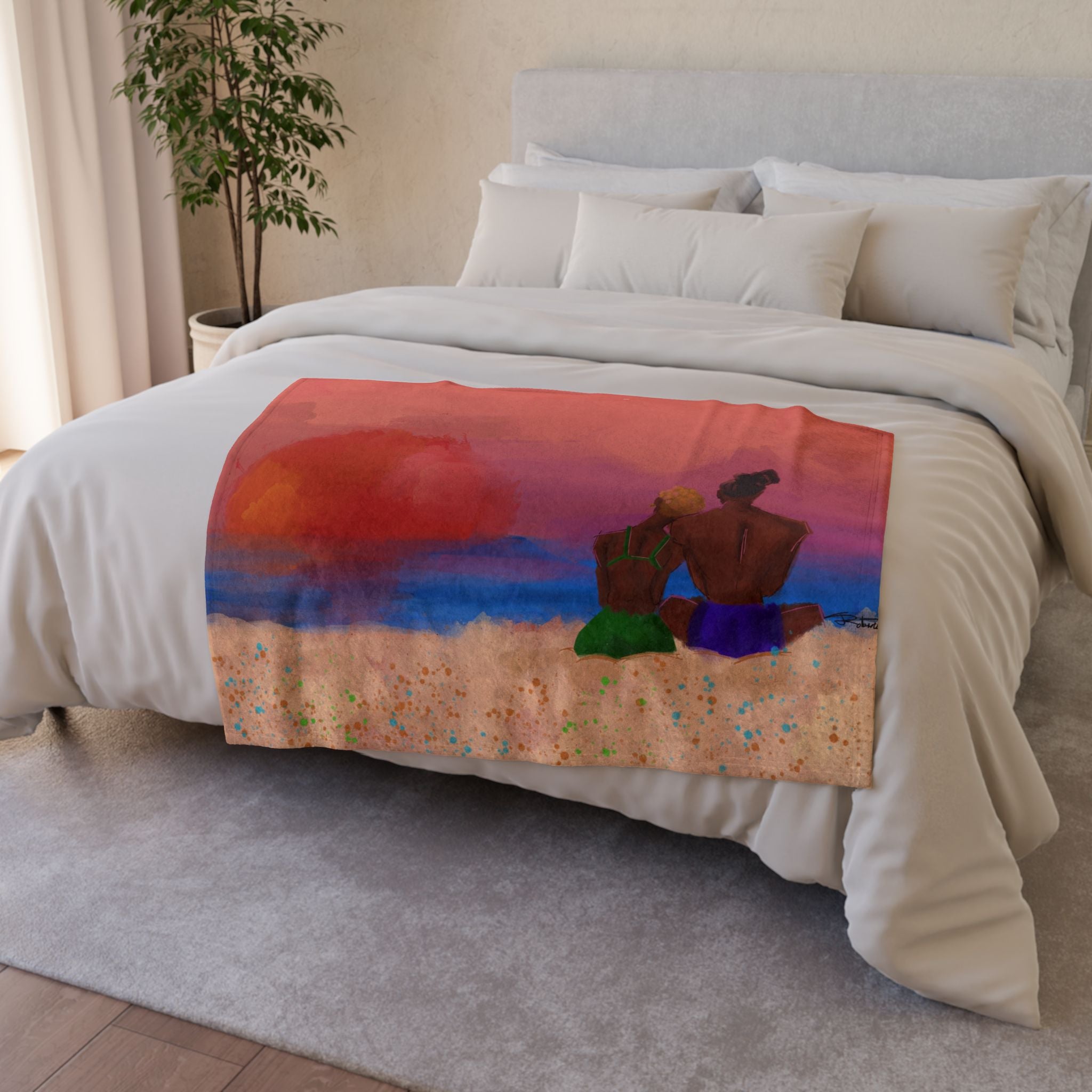 ‘Beach Date’ Soft Polyester Blanket